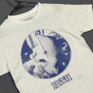 Taylor Swift T-Shirt Women's M White The Eras Tour Midnights Album Tee